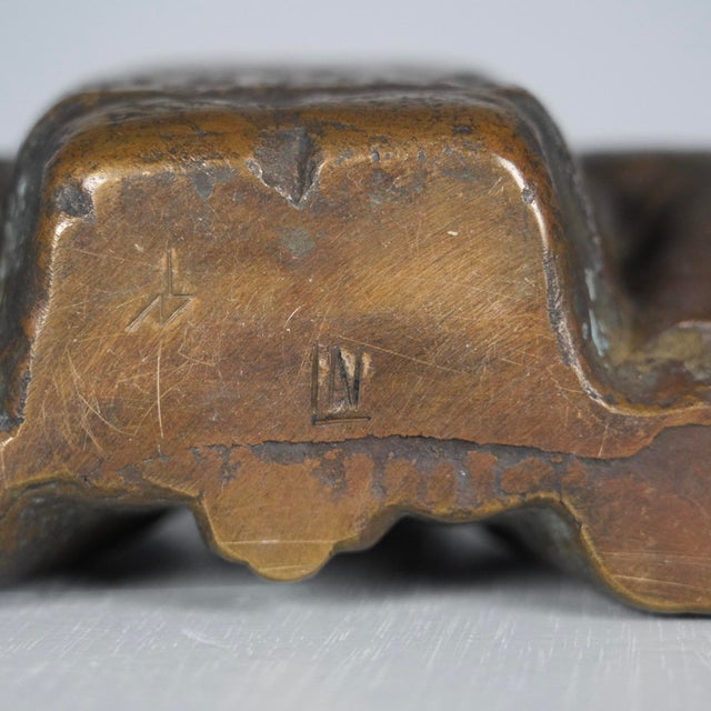 LN, Sculpture of a Crouching Male Figure, 1980s, Bronze For Sale - Image 10 of 11