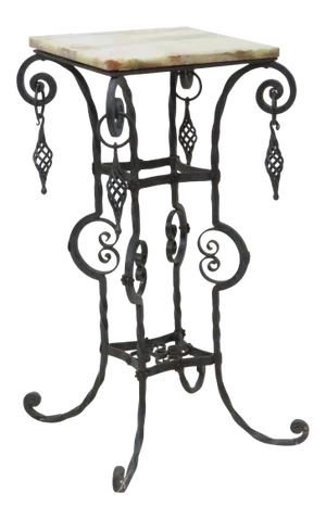 Victorian Style Iron & Marbletop Pedestal