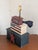 Late 20th Century Handcrafted Americana-Style Patriotic Wooden Block Table Lamp For Sale - Image 5 of 7