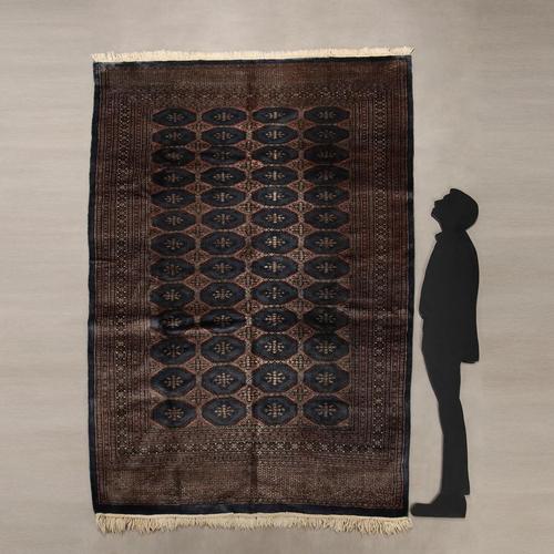 Bukhara rug in cotton and wool, fine knot, hand-made. This piece is attributed to the mentioned designer/maker. It has no...