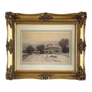 1960s Home of Ralph Waldo Emerson an Etching by J Fagan
