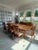 Teak Dining Room Set With 8 Solid Teak Chairs, Buffet and Hutch, 2 Leaves For Sale - Image 4 of 12