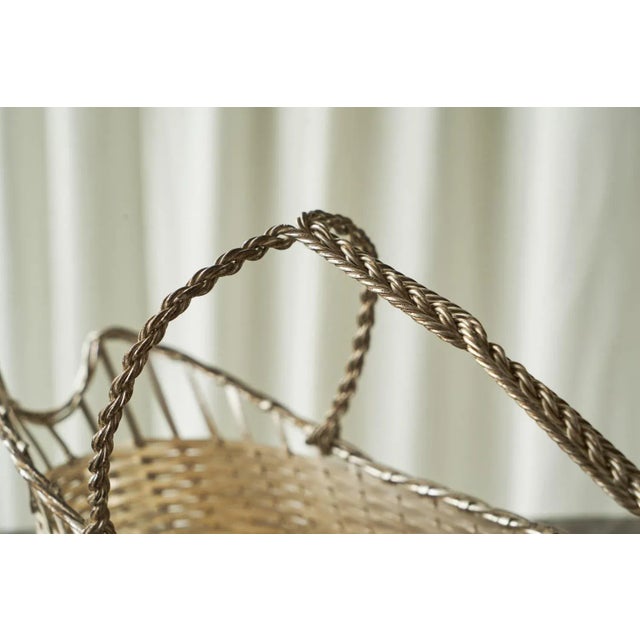 Metal Bottle Holder in Silvered Metal attributed to Lino Sabattini for Christofle, 1940s For Sale - Image 7 of 11