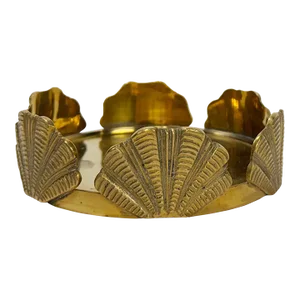 Vintage Brass Shell Wine Coaster or Trinket Dish