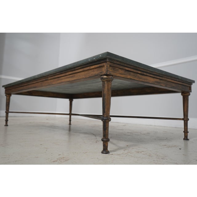 Italian Pietra Dura Neoclassical Marble Top Iron Base Coffee Table For Sale - Image 12 of 13