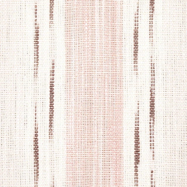 Schumacher Sample - Schumacher Mirza Ikat Stripe in Blush on Natural For Sale - Image 4 of 5