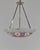 Loys Lucha French Art Deco Pendant Light 1930s - Enameled Pink Floral Bowl For Sale - Image 6 of 13