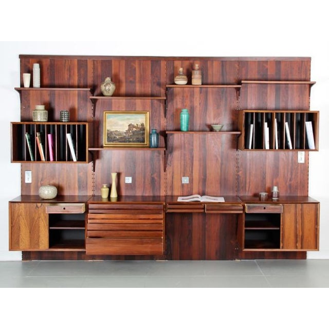 Rosewood Wall Shelving Unit by Poul Cadovious for Cado, 1960s For Sale - Image 3 of 18