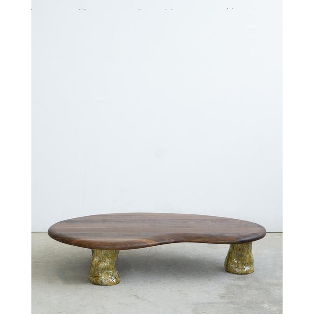 Walnut and Glazed Ceramic Coffee Table by Alexander Knysch For Sale - Image 12 of 16