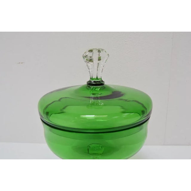 Glass Art Glass Candy Bowl fom Glasswork Novy Bor, 1960s For Sale - Image 7 of 11