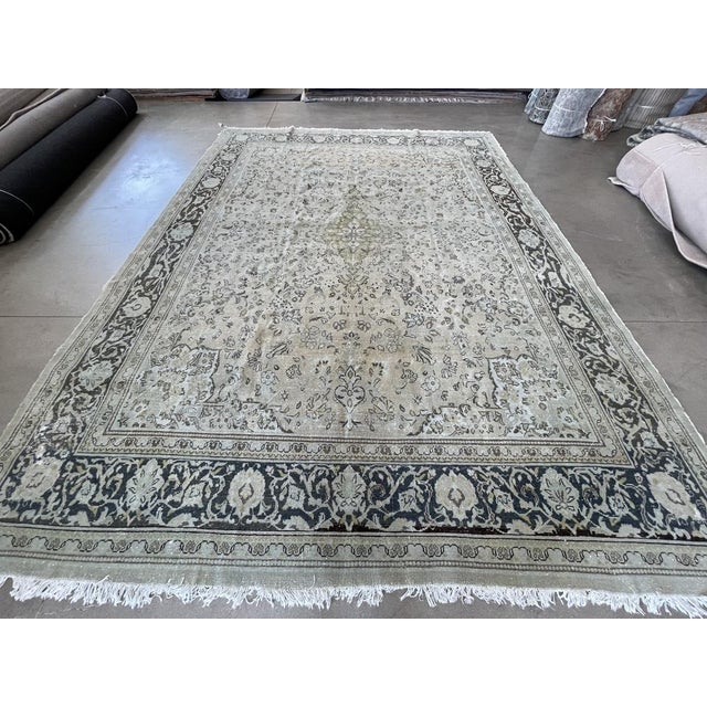 Vintage Traditional Hand-Knotted Wool Rug - 10" X 13'7" For Sale - Image 10 of 11