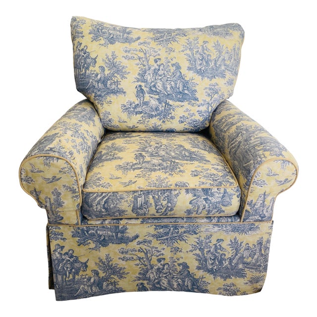 Vintage Custom Calico Corners French Toile Club Chair Chairish