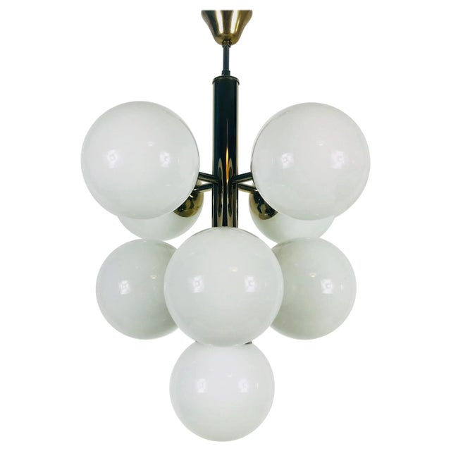 1960s Kaiser Mid-Century Modern Space Age Chrome 9-Arm Chandelier, Germany For Sale - Image 11 of 11