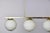 New Italian Fixture With 4 Pale Taupe Globes on Horizontal Brass Bar For Sale - Image 9 of 12