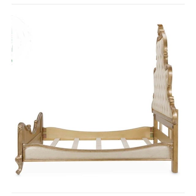 Champagne Panel Bed by Michael Amini - Platine De Royale Antique Platinum For Sale - Image 11 of 12