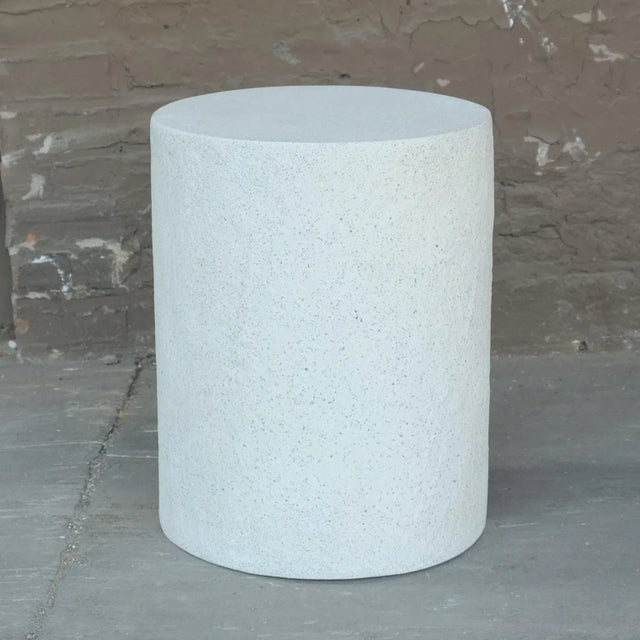 Cast Resin 'Dock' Stool, White Stone Finish by Zachary A. Design | Chairish