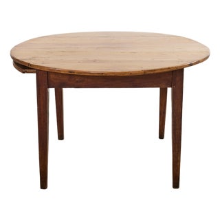 Country English Provincial Round Fruitwood Farmhouse Dining Table For Sale