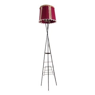 Vintage Floor Lamp in Velvet For Sale