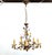 Charming French Tole Bronze Ceramic Flower Chandelier. Brass & Bronze Tole Chandelier all handcrafted adorned with...