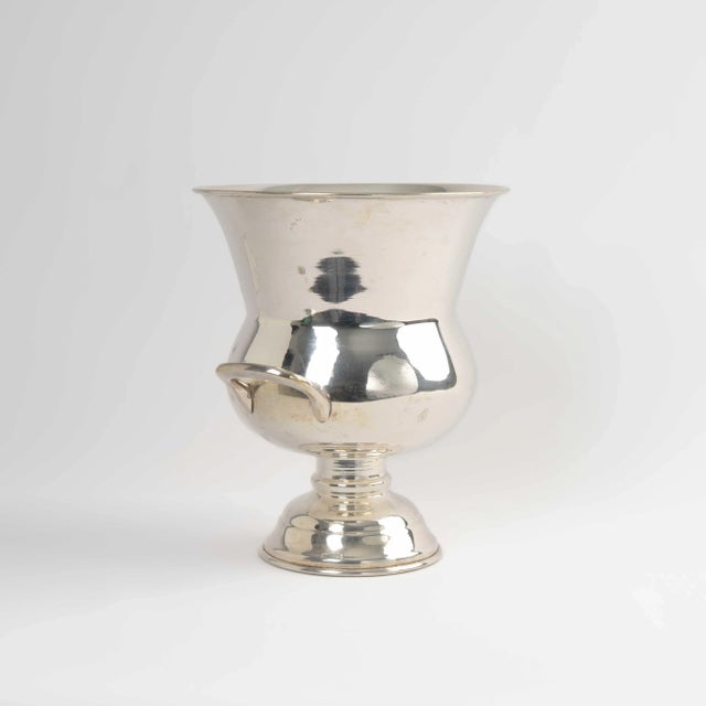 Vintage Leonard Silver Plate Modernist Ice Bucket With Twin Handles For Sale - Image 10 of 12