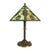 American Arts & Crafts Rainaud 6 Panel Slag Glass Lamp, Manner of Bradley & Hubbard C1920 For Sale - Image 3 of 12