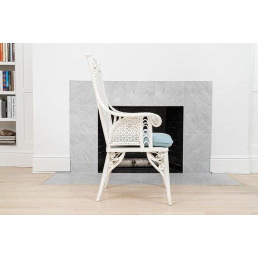 Vintage Wicker Arm Chair With Woven Star Motif For Sale - Image 12 of 13