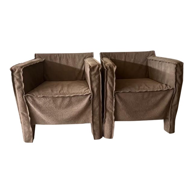 Paola Navone for Baxter Contemporary Armchairs - a Pair For Sale