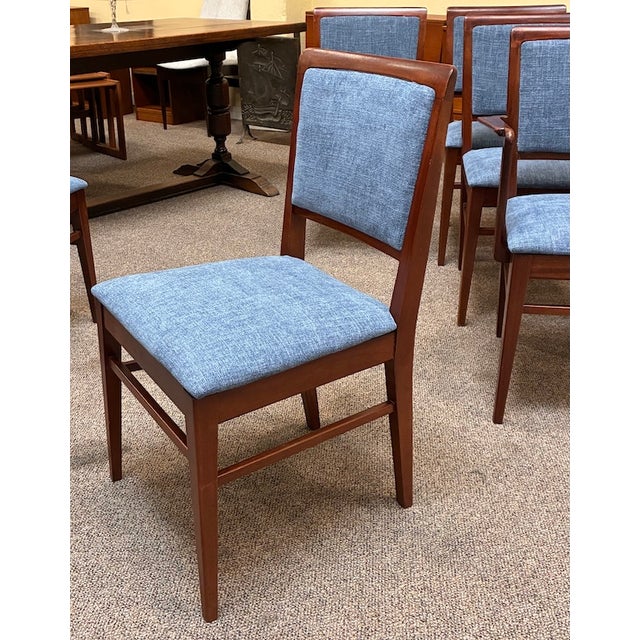 Set of Six European Mid Century Modern Mahogany Framed Dining Chairs c.1960 For Sale - Image 13 of 14