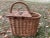 Vintage Wicker Picnic Basket W/ 2 Wine Bottle Compartments For Sale - Image 4 of 12