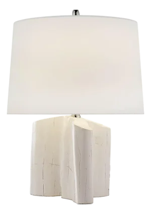 Thomas O'Brien by Visual Comfort Signature Carmel Table Lamp in Plaster White with Linen Shade