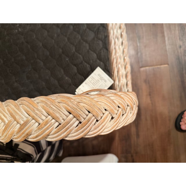 1980s Vintage Coastal Henry Link Braided Rattan Couch and Loveseat For Sale - Image 5 of 14
