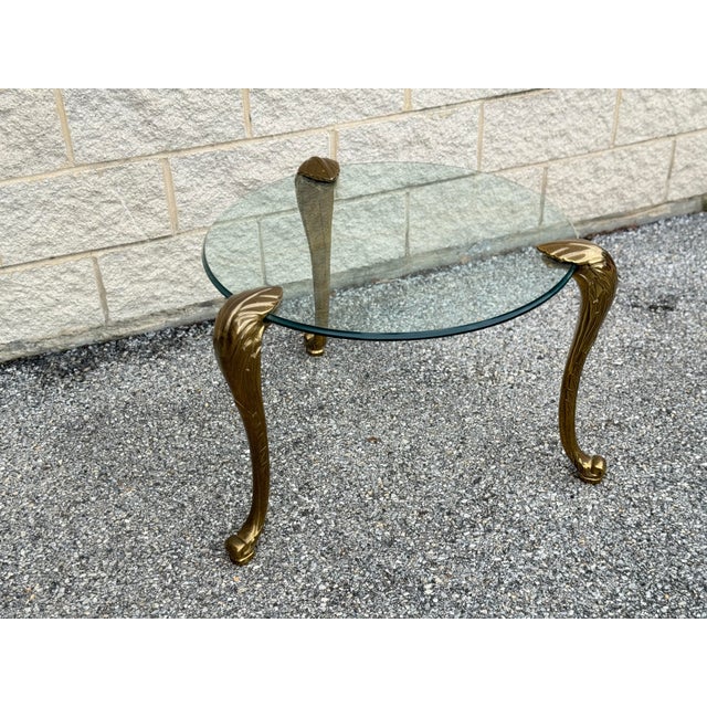 1970s 1970s Brass Glit Side Table in the Style of p.e. Guerin For Sale - Image 5 of 8