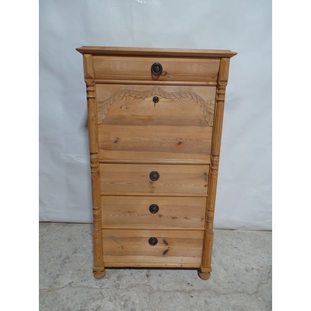 Swedish All Natural Drop Front Desk For Sale In Miami - Image 6 of 11