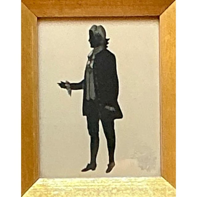 Vintage Silhouette Portraits in Gold Frames - Pair For Sale - Image 4 of 12