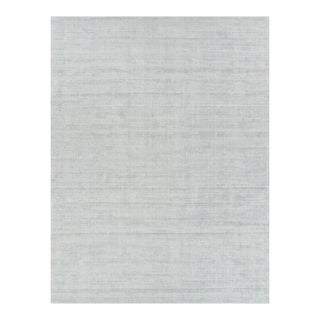 Rug & Kilim’s Oversized Textural Rug in Light Gray and Blue Tones & Striae -13x17 For Sale