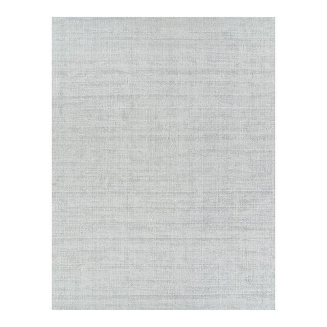 Rug & Kilim’s Oversized Textural Rug in Light Gray and Blue Tones & Striae -13x17 For Sale