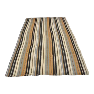 1960s Striped Deign Organic Wool Modern Kilim