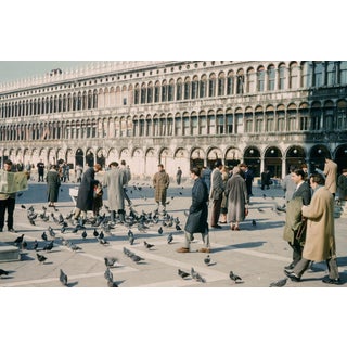 Vintage 1950s Limited Edition Venice Italy St. Mark's Square Photograph Print For Sale