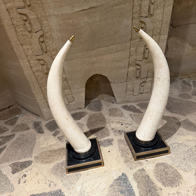 Hollywood Regency Hollywood Regency Faux Tusk Sculpture Marquis Collection of Beverly Hills For Sale - Image 3 of 16