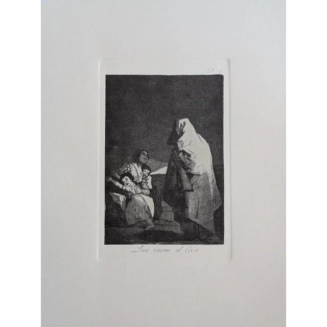 Francisco de GOYA - Fran.co Goya y Lucientes, Pintor - Plate 3 Que vienne el coco - Los Caprichos, ed. Jean de Bonnot....
