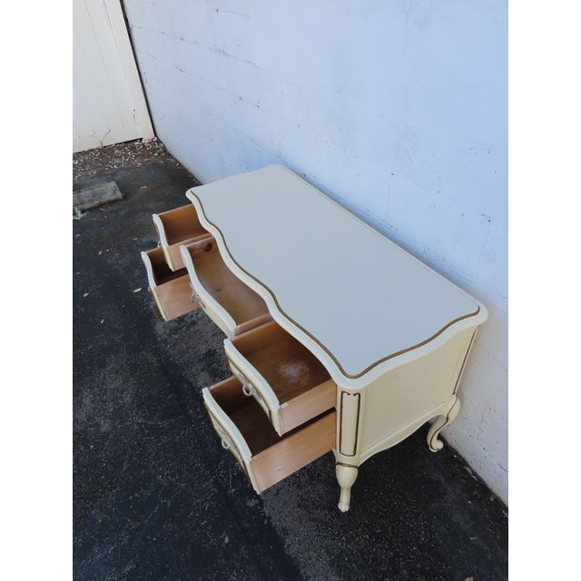 Bassett French Shabby Chic Painted Vanity Writing Desk 6237 For Sale - Image 18 of 18