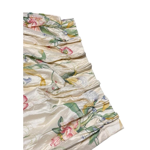Brunschwig & Fils Vintage Custom Pinch Pleat Brunschwig & Fils Fabric Floral Drapes- 2 Panels For Sale - Image 4 of 12