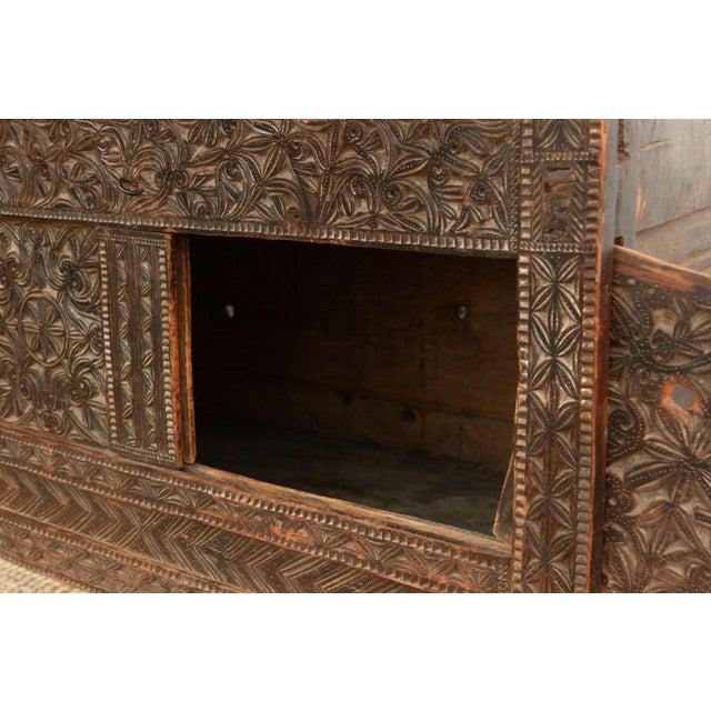 Antique Finely Carved Swat Valley Chest Cabinet For Sale - Image 11 of 14