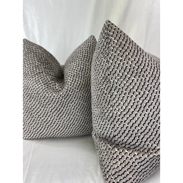 Kravet Kravet "Mazzy Dot Velvet" in Storm 22" Pillows-A Pair For Sale - Image 4 of 5