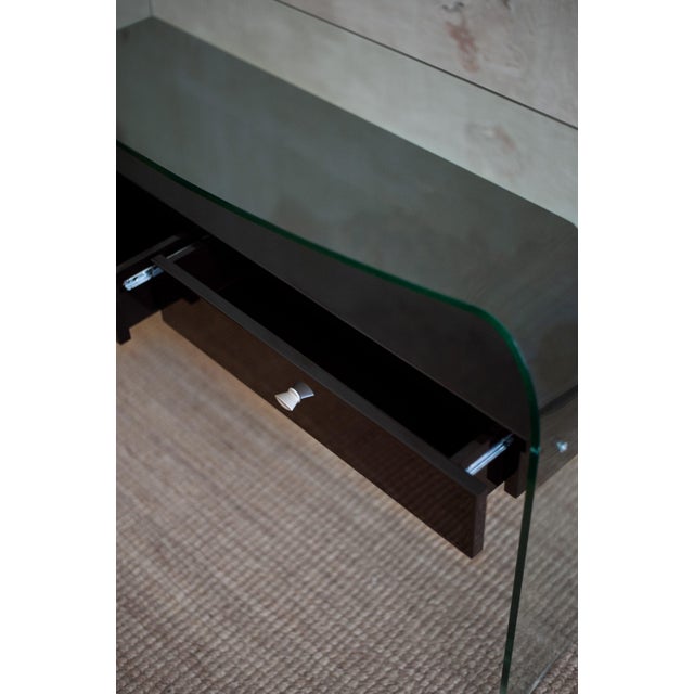 Bent Glass Lacquered Console with Suspended Drawers, 1990s For Sale - Image 4 of 7