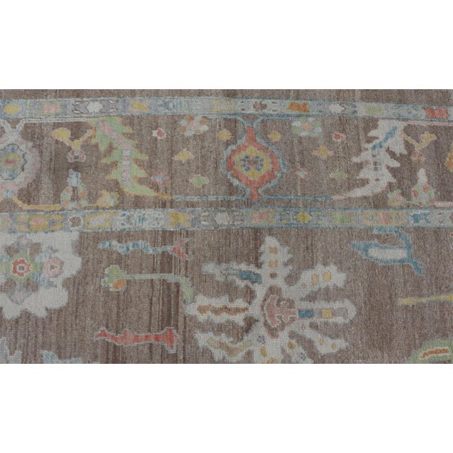 Keivan Woven Arts Large Oushak Rug Made With Old Wool in Light Brown 13'4 X 17'6 For Sale - Image 14 of 17