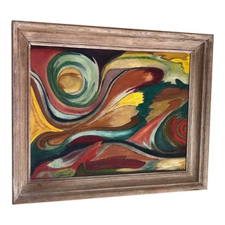 1950s Mid-Century Modern Abstract Oil Painting For Sale