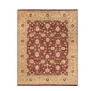 Mogul, One-of-a-Kind Hand-Knotted Area Rug - Red, 8' 2" x 10' 3" For Sale
