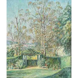 Theodora Andresen, Garden of the House on António Cardoso Street, Oil on Canvas For Sale