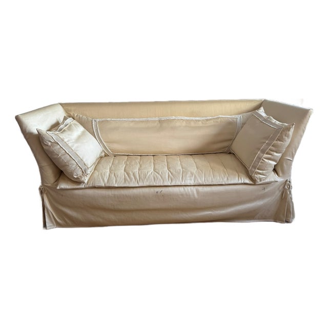 John Saladino "Summer Sofa" High-Back Slipcovered Knole Sofa For Sale